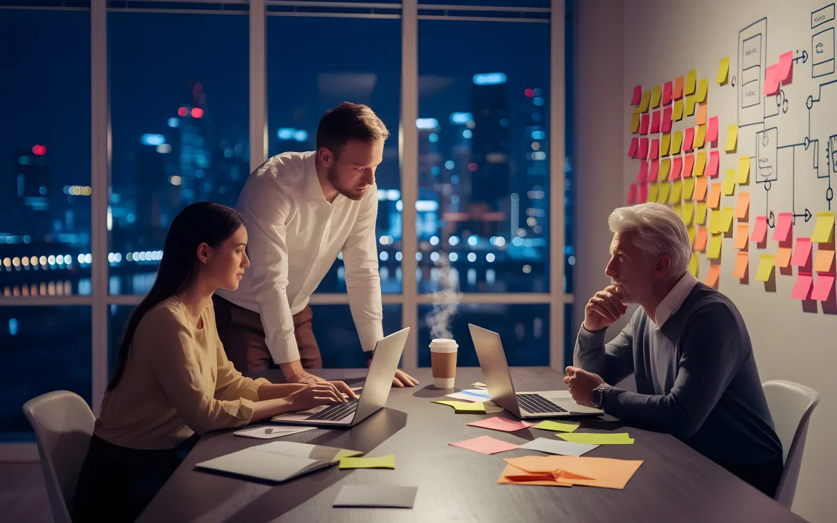 Profissionais analisando tendências de marketing digital